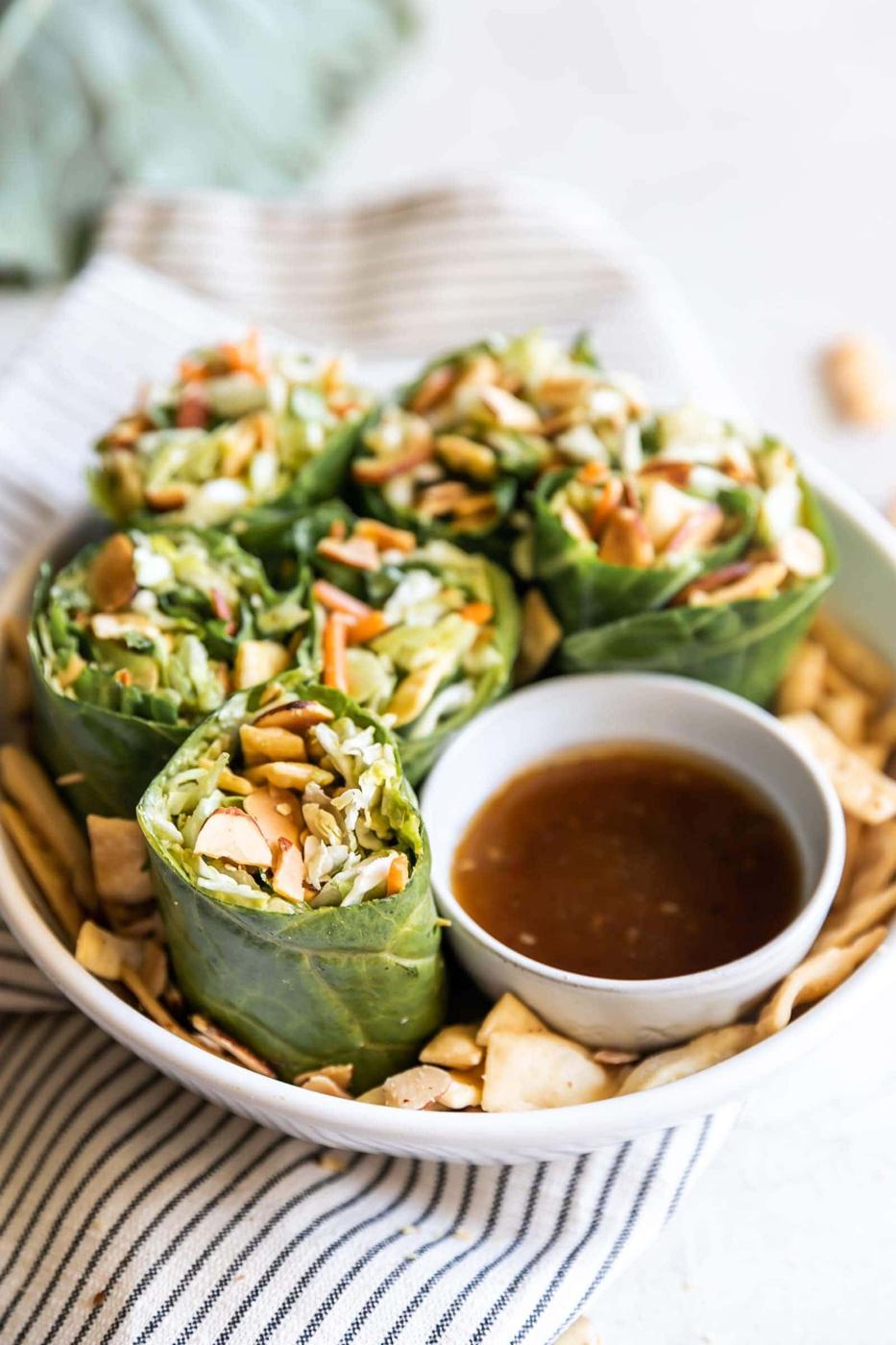 15-Minute Asian Collard Green Wraps