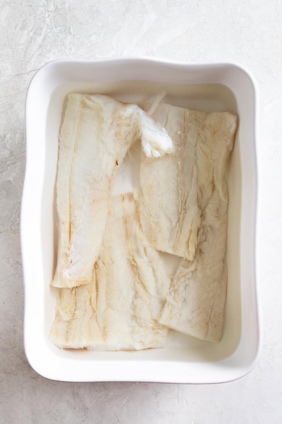 Creamy frozen fish fillets ready for cooking or baking for delicious seafood recipes.