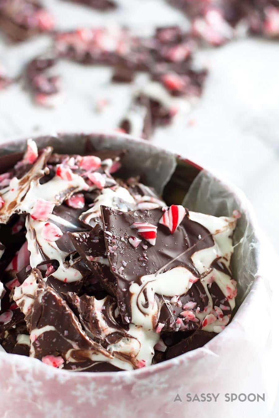 Boozy Marshmallow Peppermint Bark