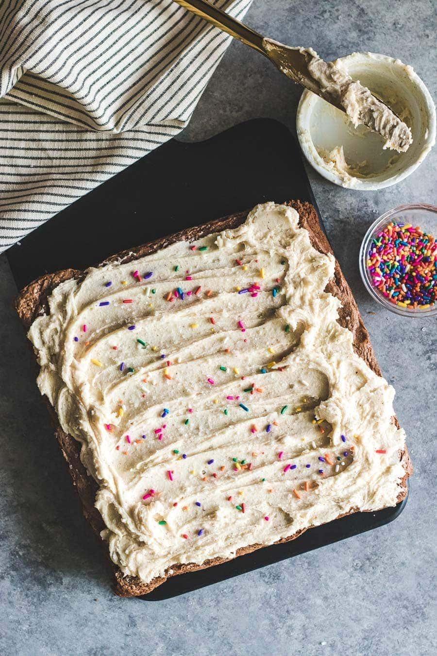 Bourbon Brownies with Brown Butter Frosting