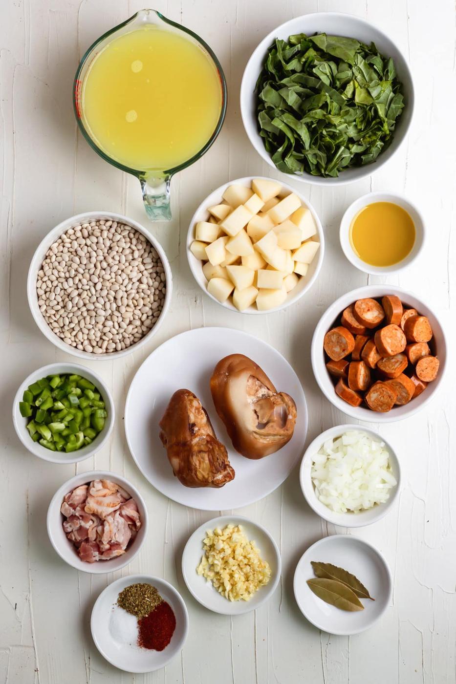 ingredients for Caldo Gallego