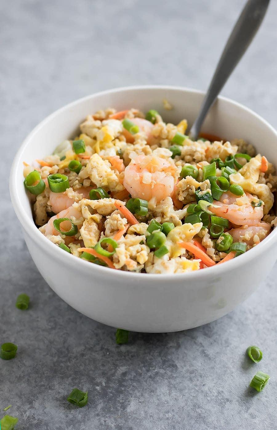 15-Minute Cauliflower Shrimp Fried Rice