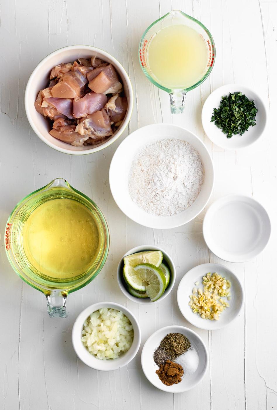 ingredients for cuban fried chicken chunks