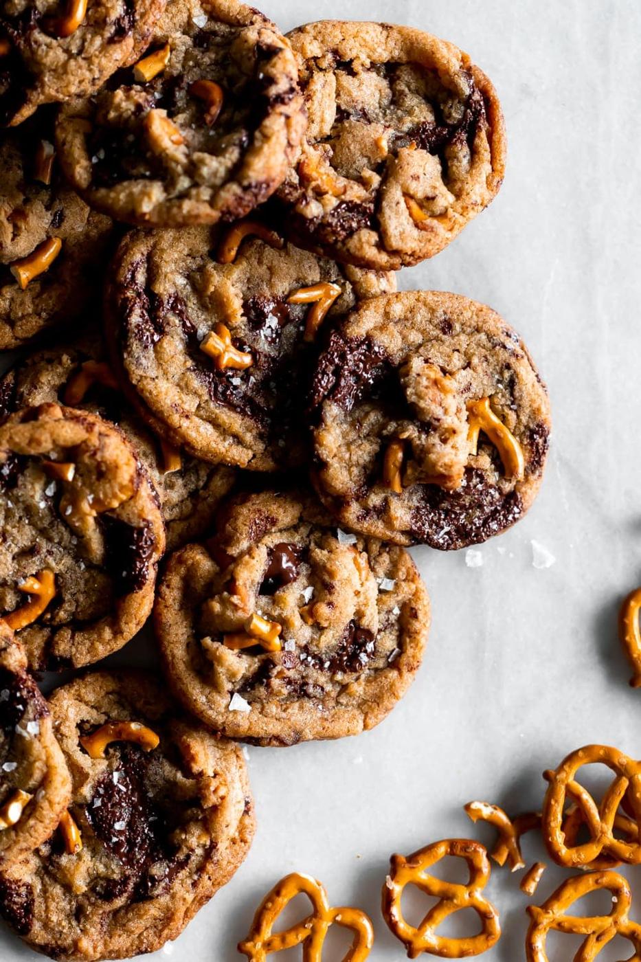 Brown Butter Chocolate Chip Pretzel Cookies