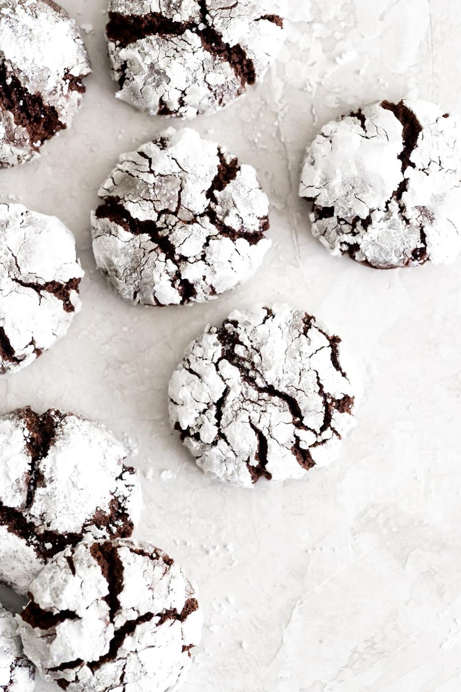 Soft, Fudgy Chocolate Crinkle Cookies