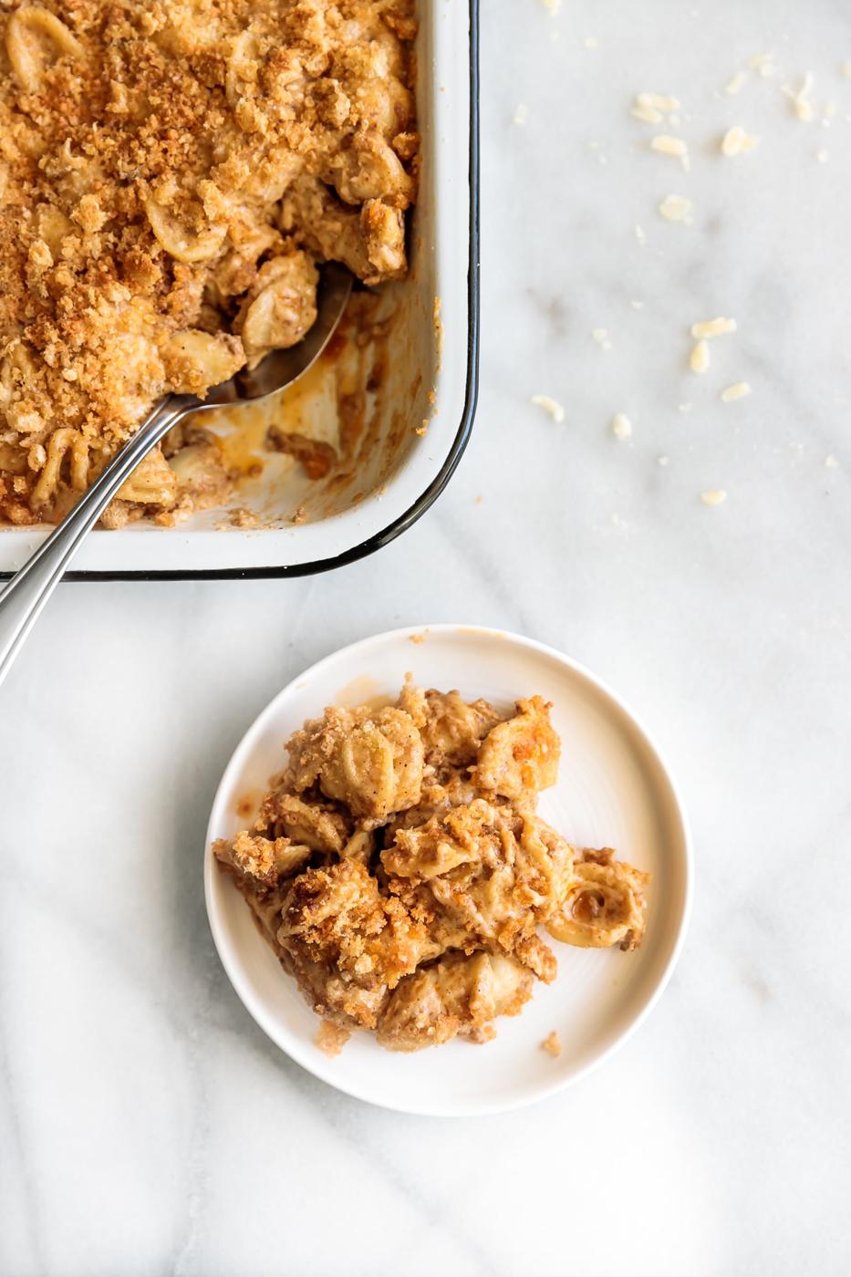 Chorizo Mac and Cheese with Cheesy Pork Rinds Topping