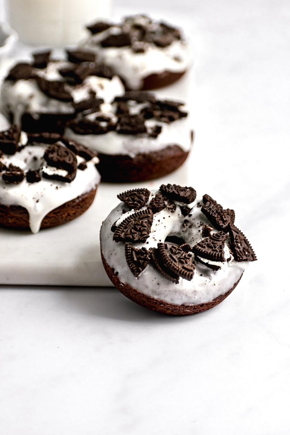Cookies and Cream Chocolate Oreo Donuts