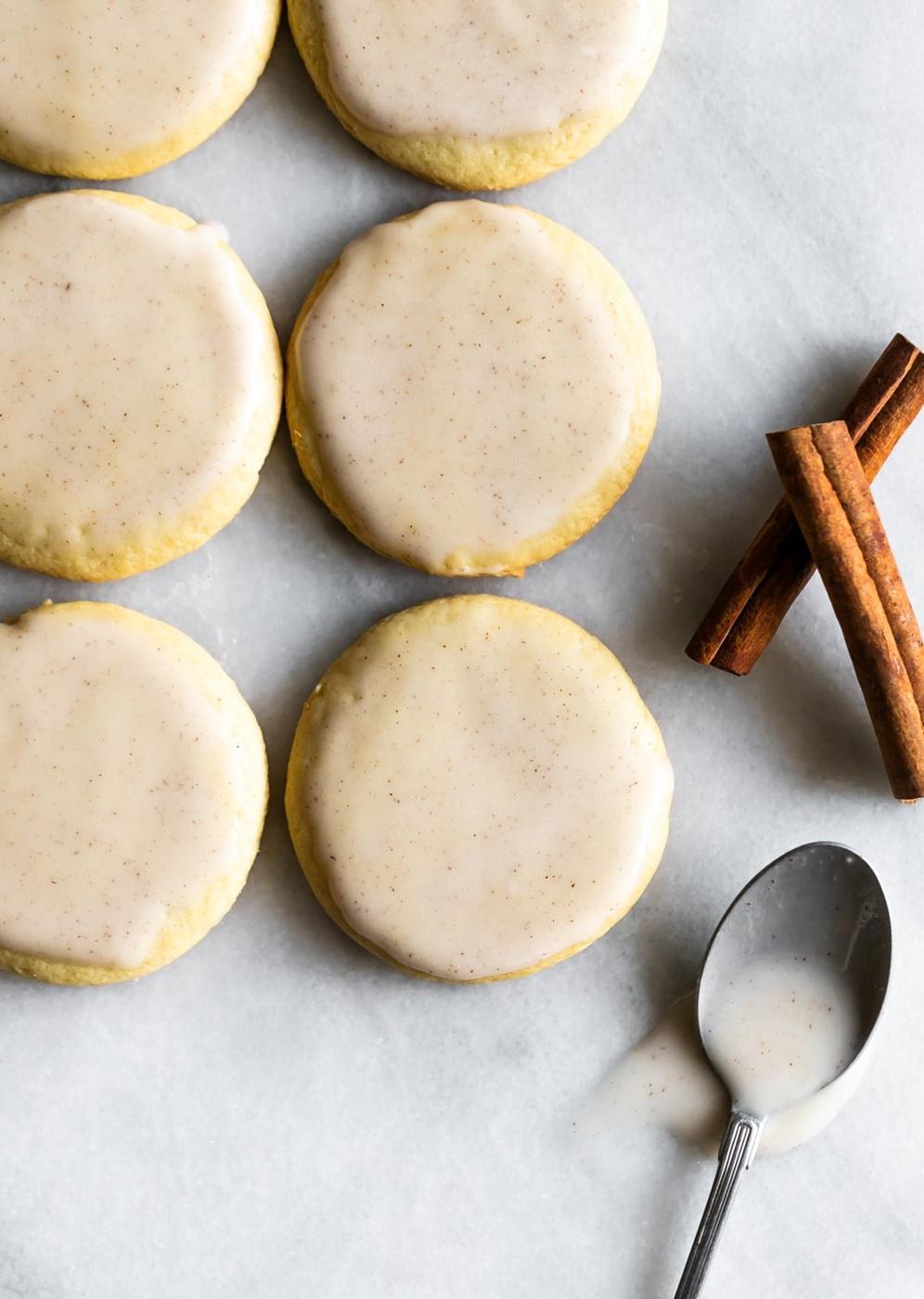 sugar cookies dipped in coquito icing (Puertorican eggnog)