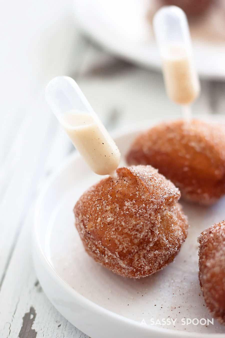 Easy Coquito Donut Holes with Cinnamon Sugar