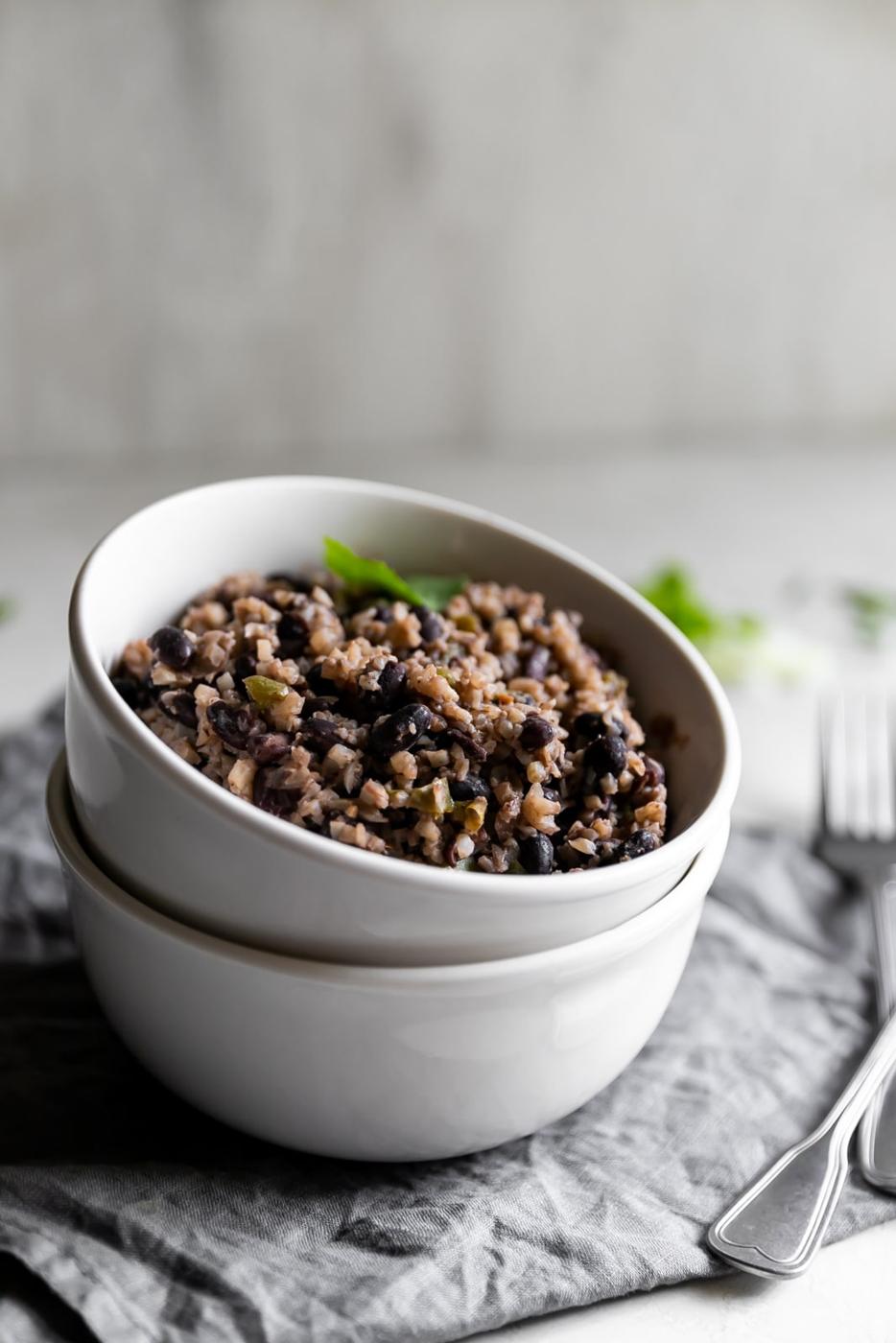 Cauliflower Congri (Cuban-Style Black Beans & Cauliflower Rice)