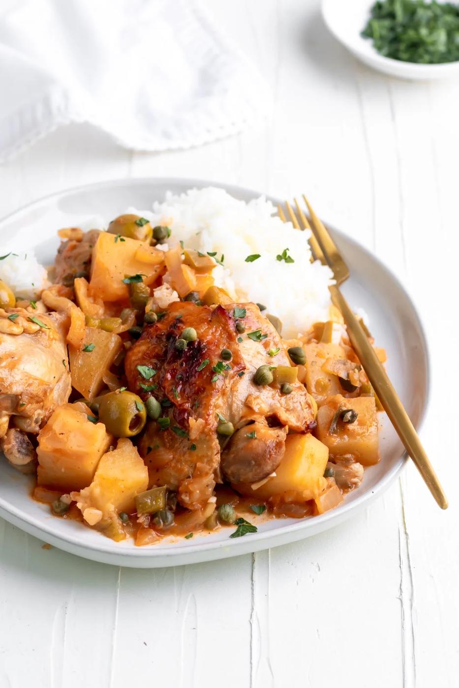 Tender Fricase de Pollo (Cuban Chicken Fricassee)
