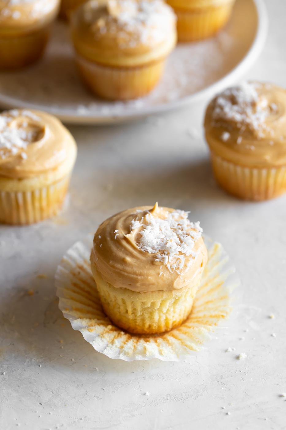 Guava Cheese Cupcakes with Dulce De Leche Frosting