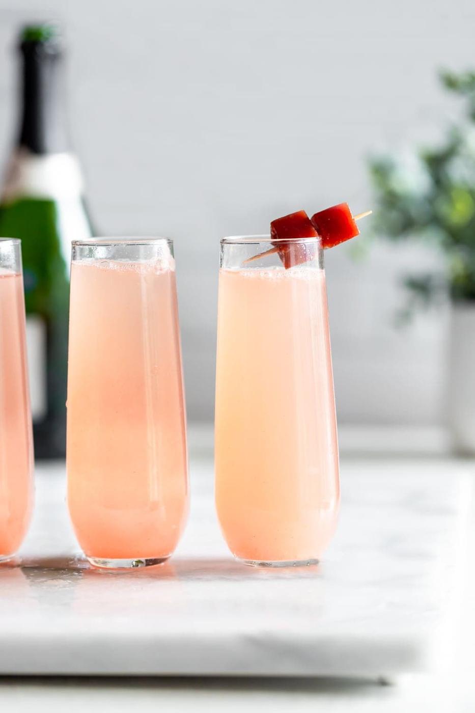3-Ingredient Elderflower Guava Mimosas