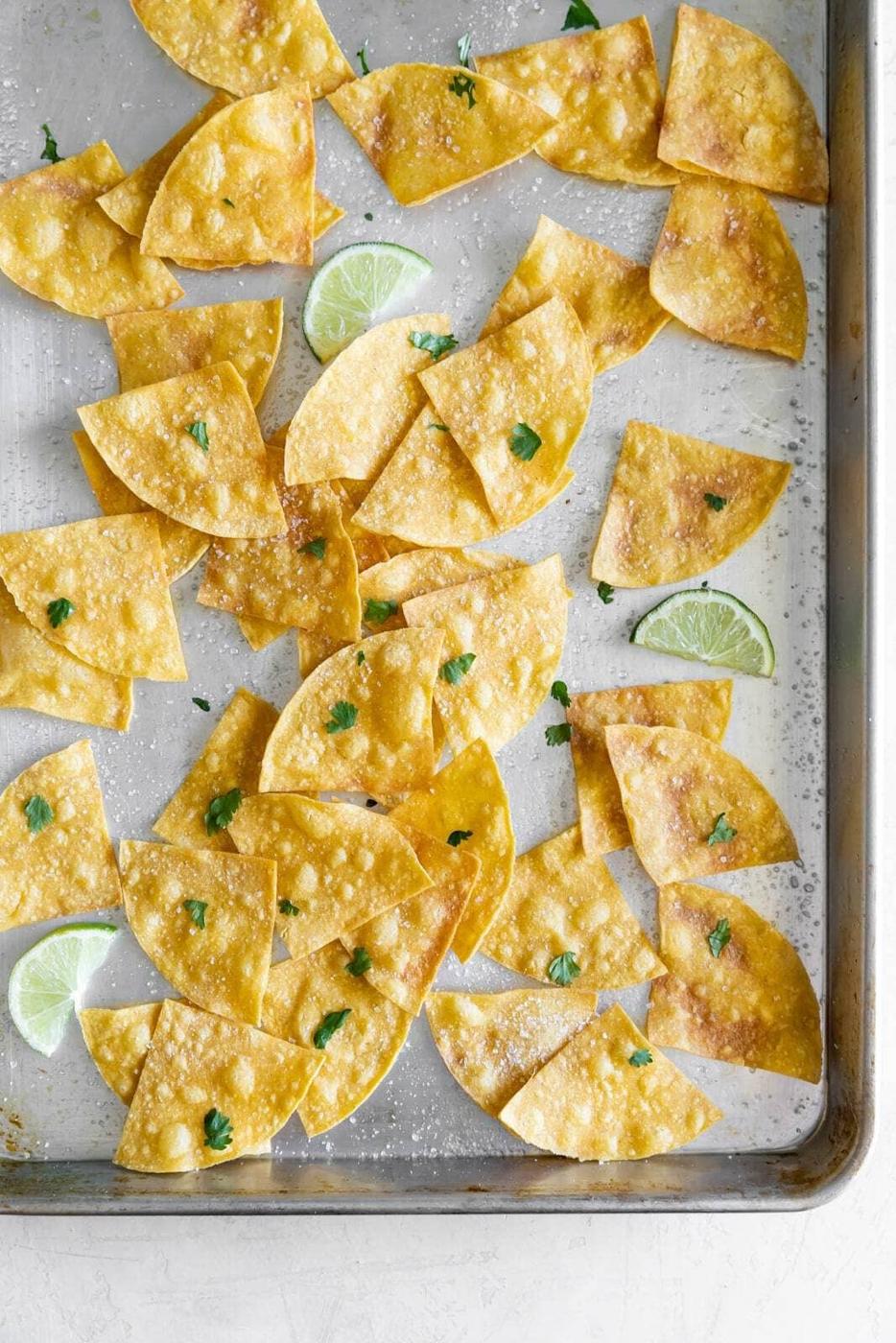 3-Ingredient Baked Sea Salt Tortilla Chips