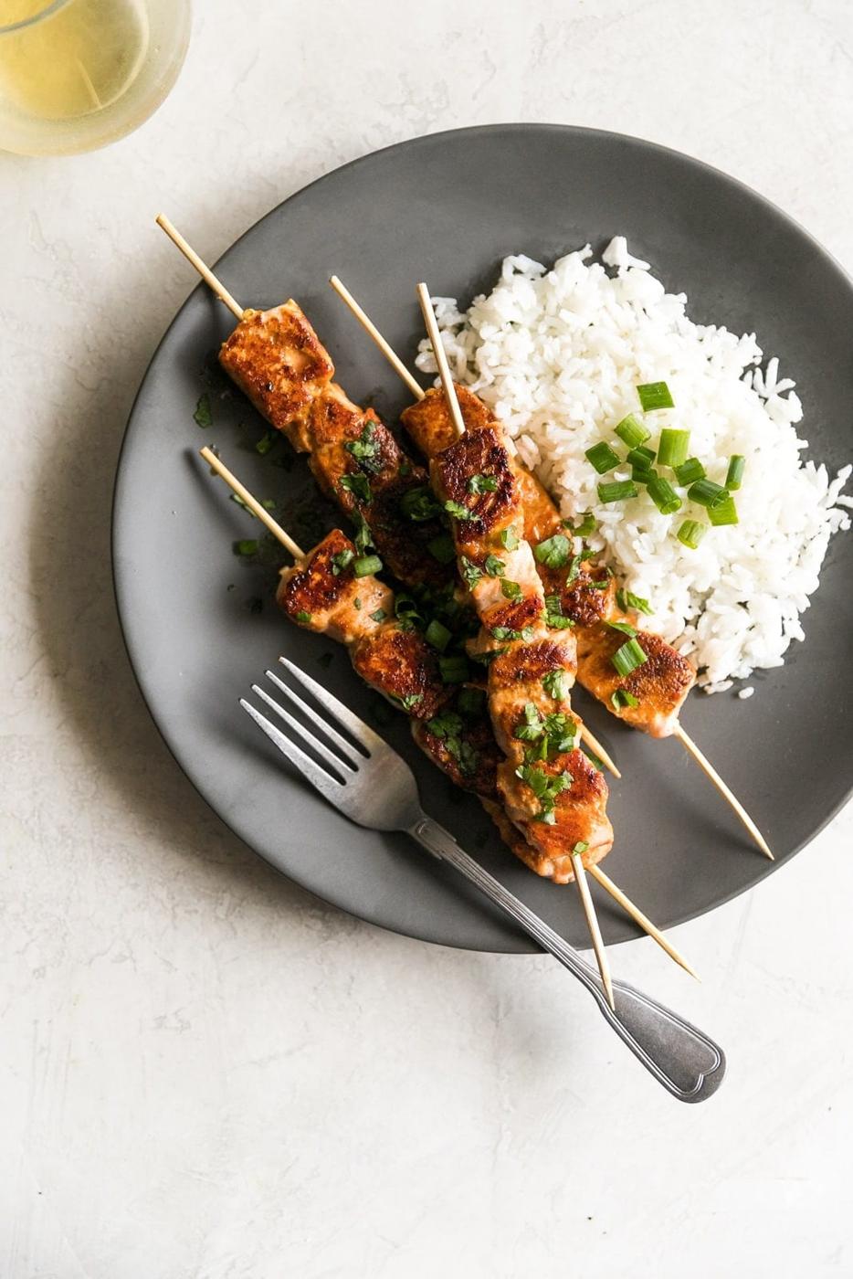 Quick + Easy Honey Garlic Salmon Skewers