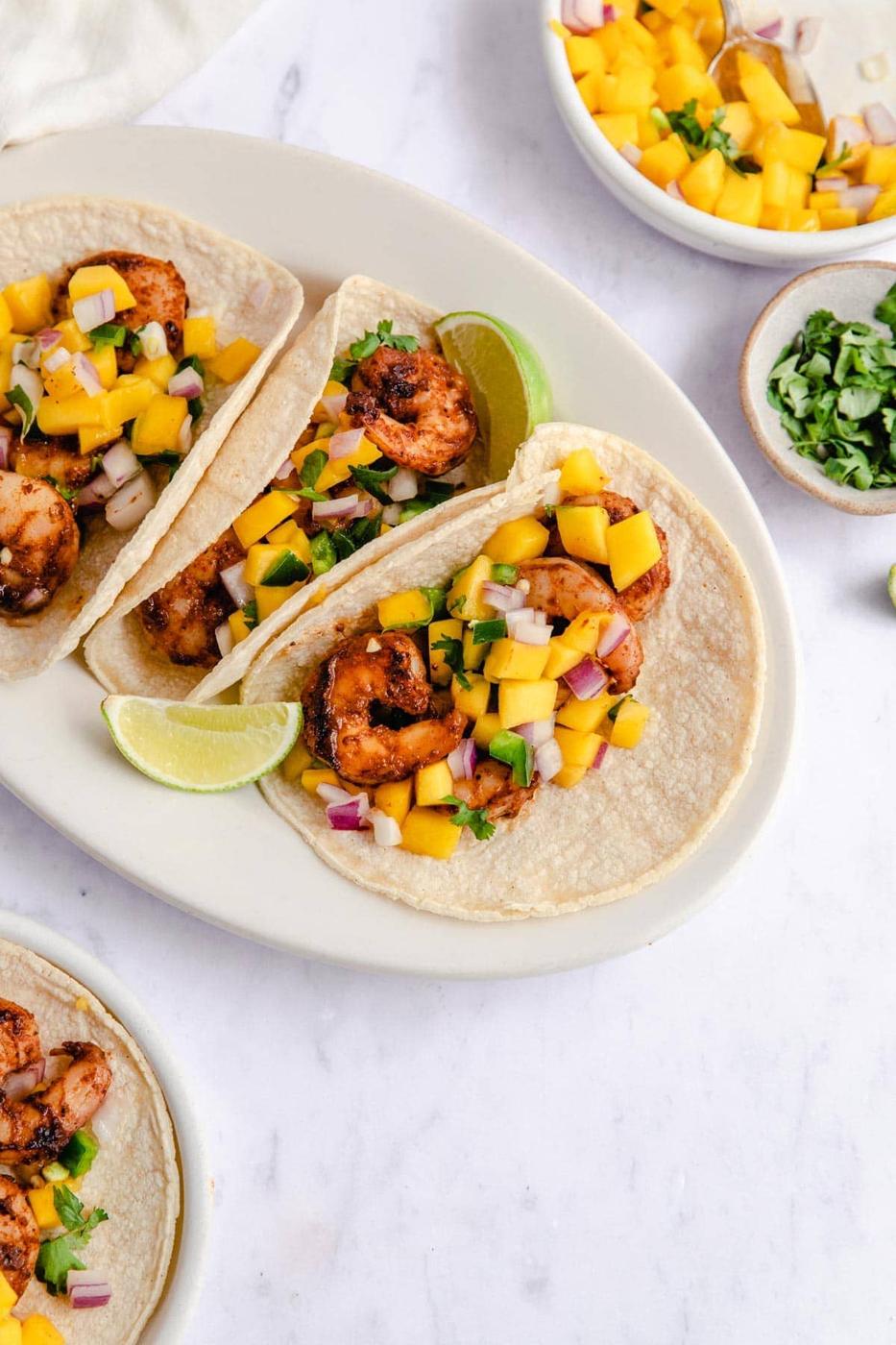 Jerk Shrimp Tacos with Mango Salsa