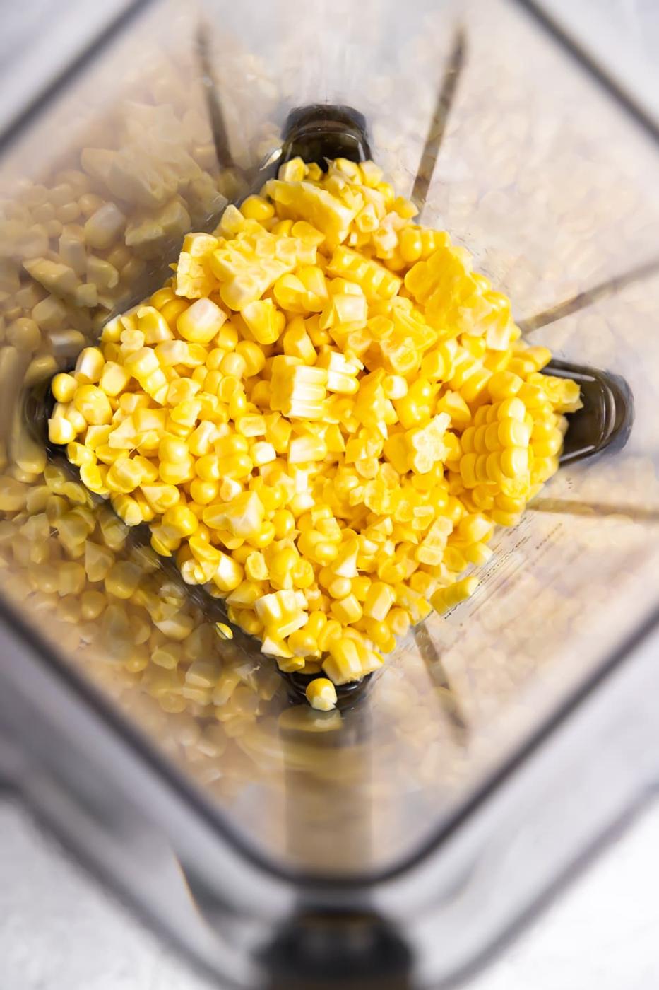 fresh corn in a blender
