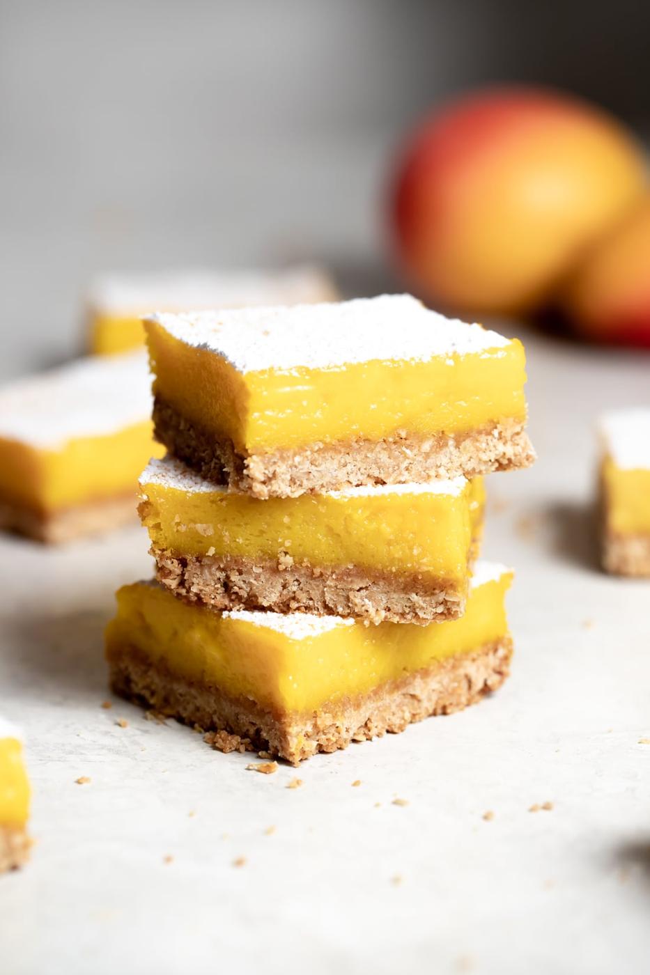 Mango Bars with Coconut Oatmeal Shortbread Crust