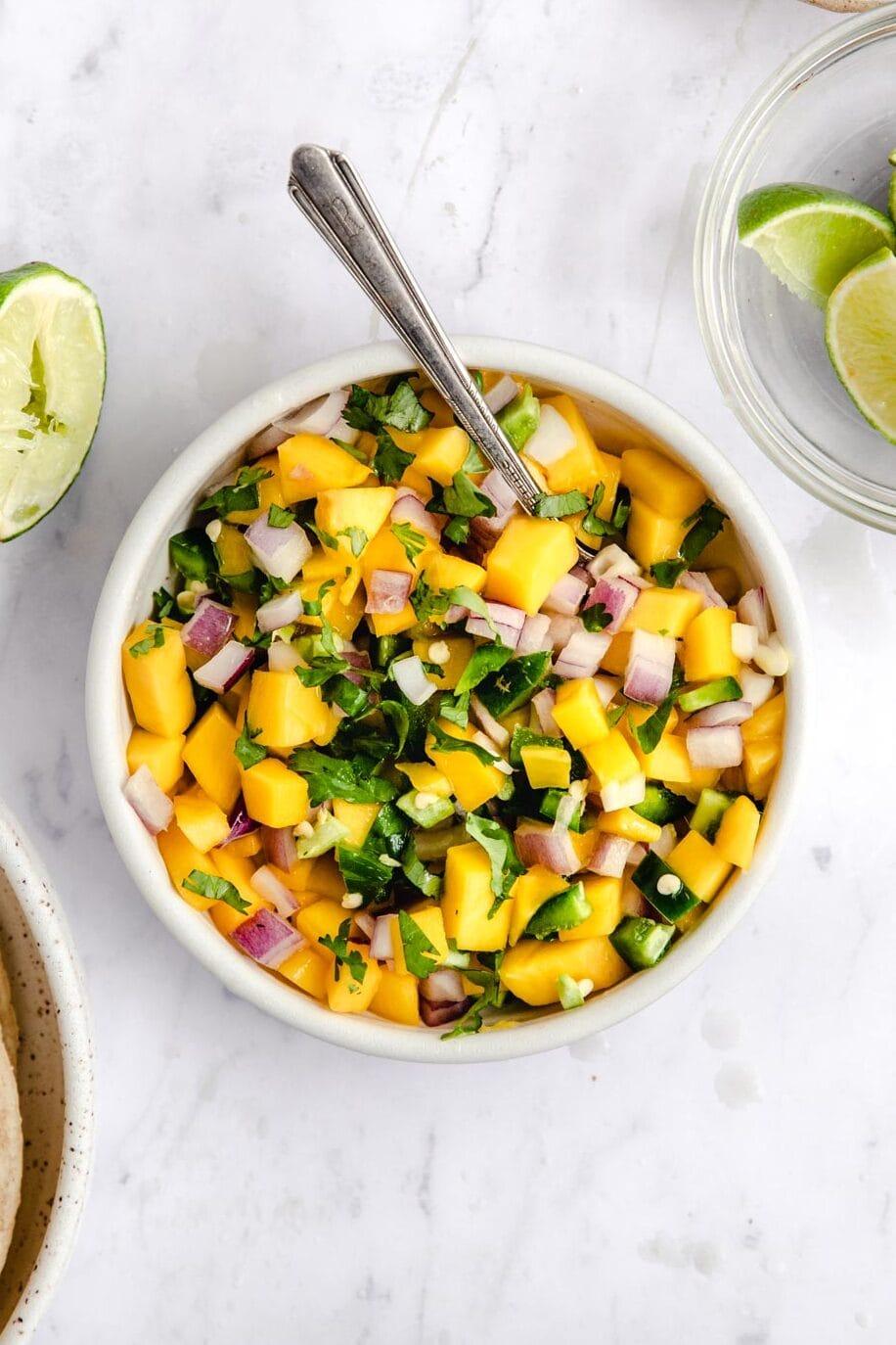 Fresh Mango Salsa with Jalapeños and Cilantro
