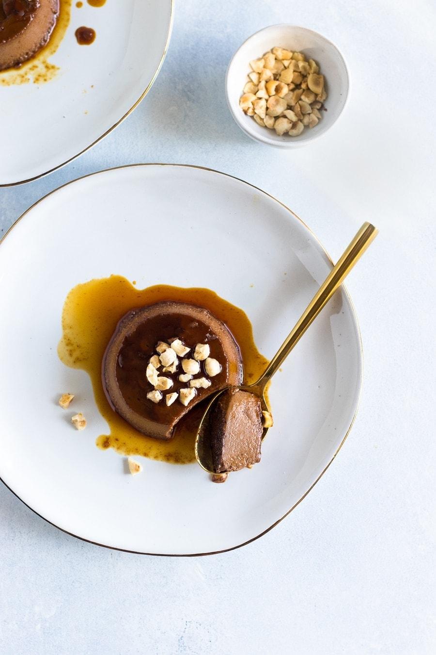 Mini Toasted Hazelnut Mocha Flans