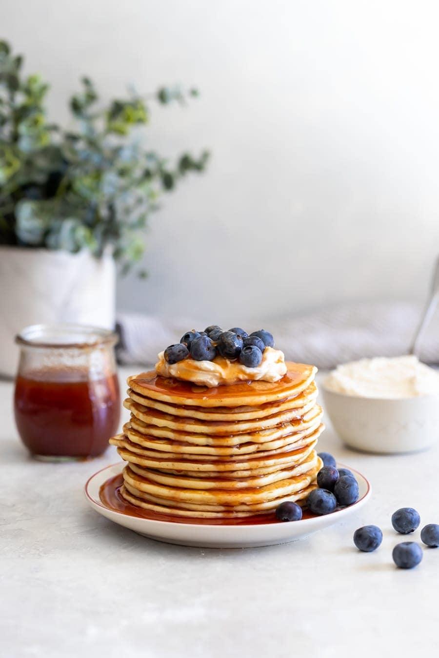 Fluffy Pancakes with Guava-Maple Syrup