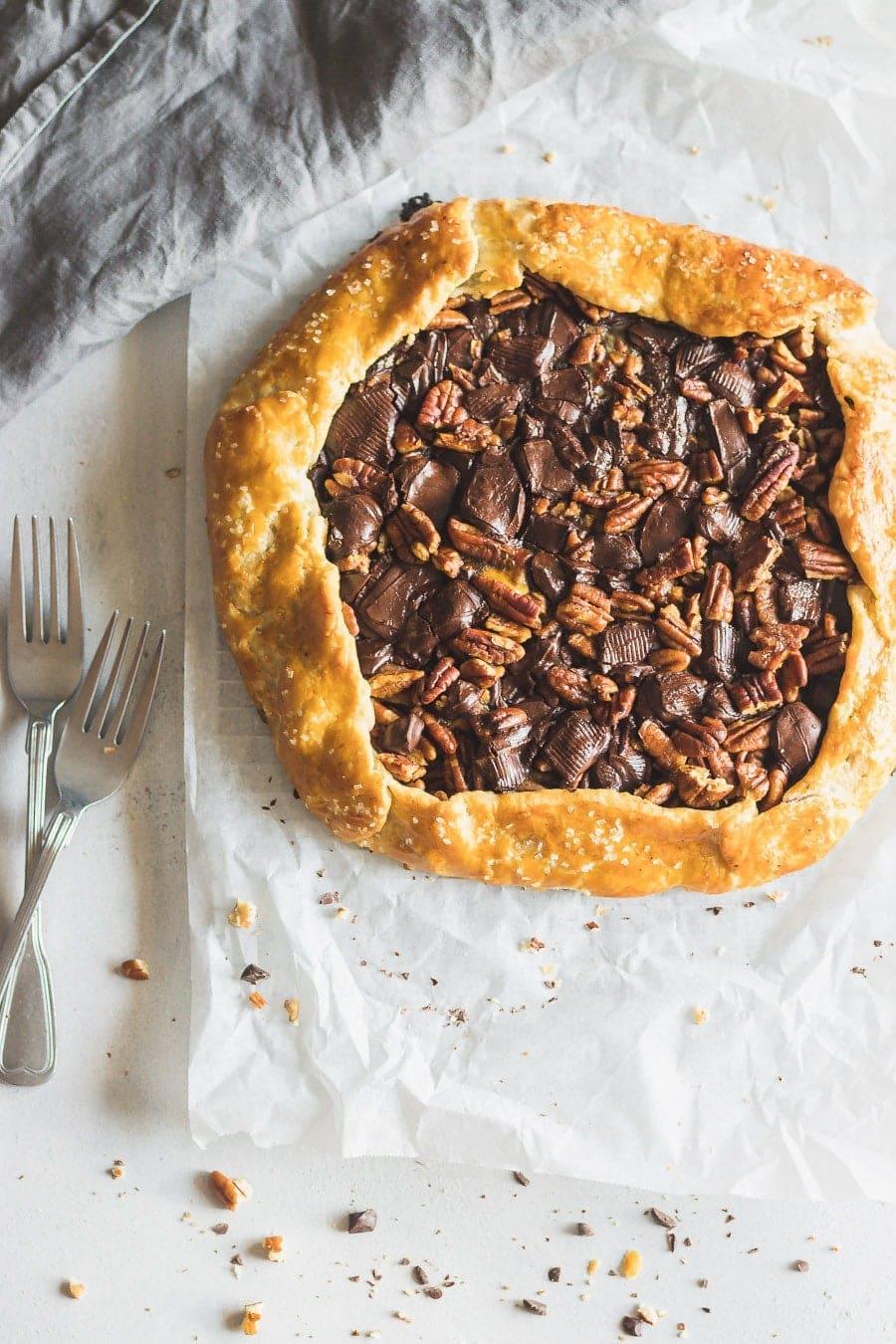Espresso Dark Chocolate Pecan Pie Galette