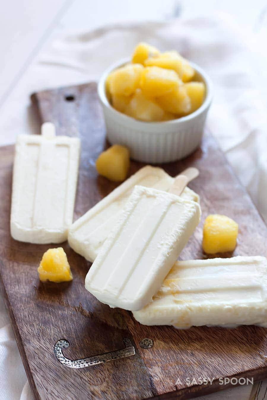 5-ingredient Piña Colada Popsicles