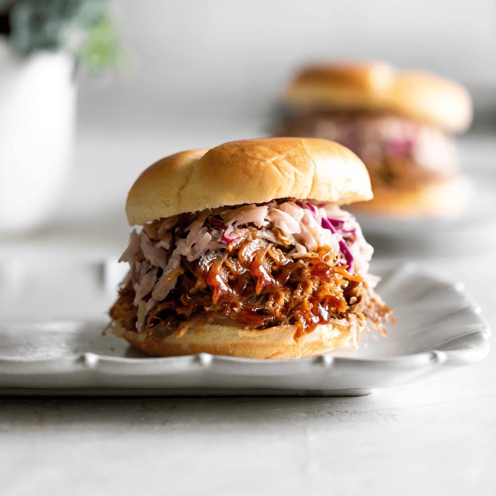 BBQ Pulled Pork Sandwiches with Homemade Coleslaw