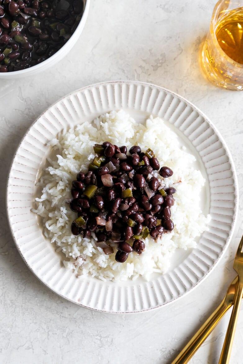 Cuban Rice and Beans Recipe (Arroz con Frijoles Negro)