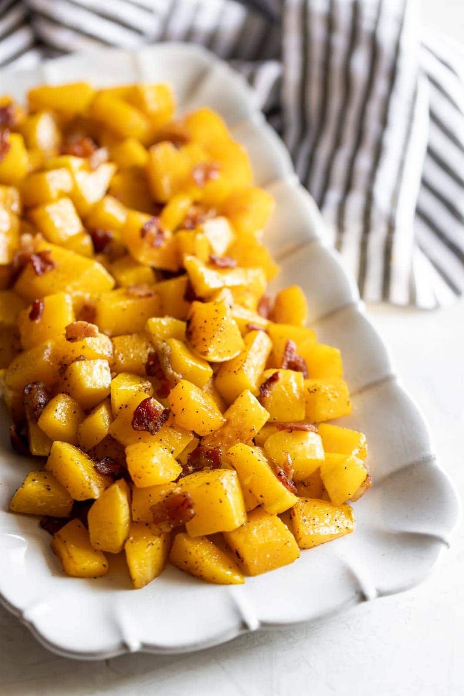 3-Ingredient Roasted Butternut Squash with Bacon