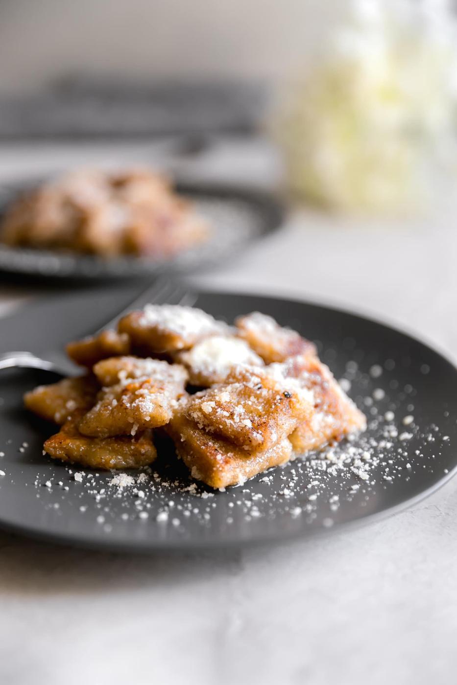 homemade gnocchi made with sweet plantains, ricotta, parmesan, and brown butter garlic sauce