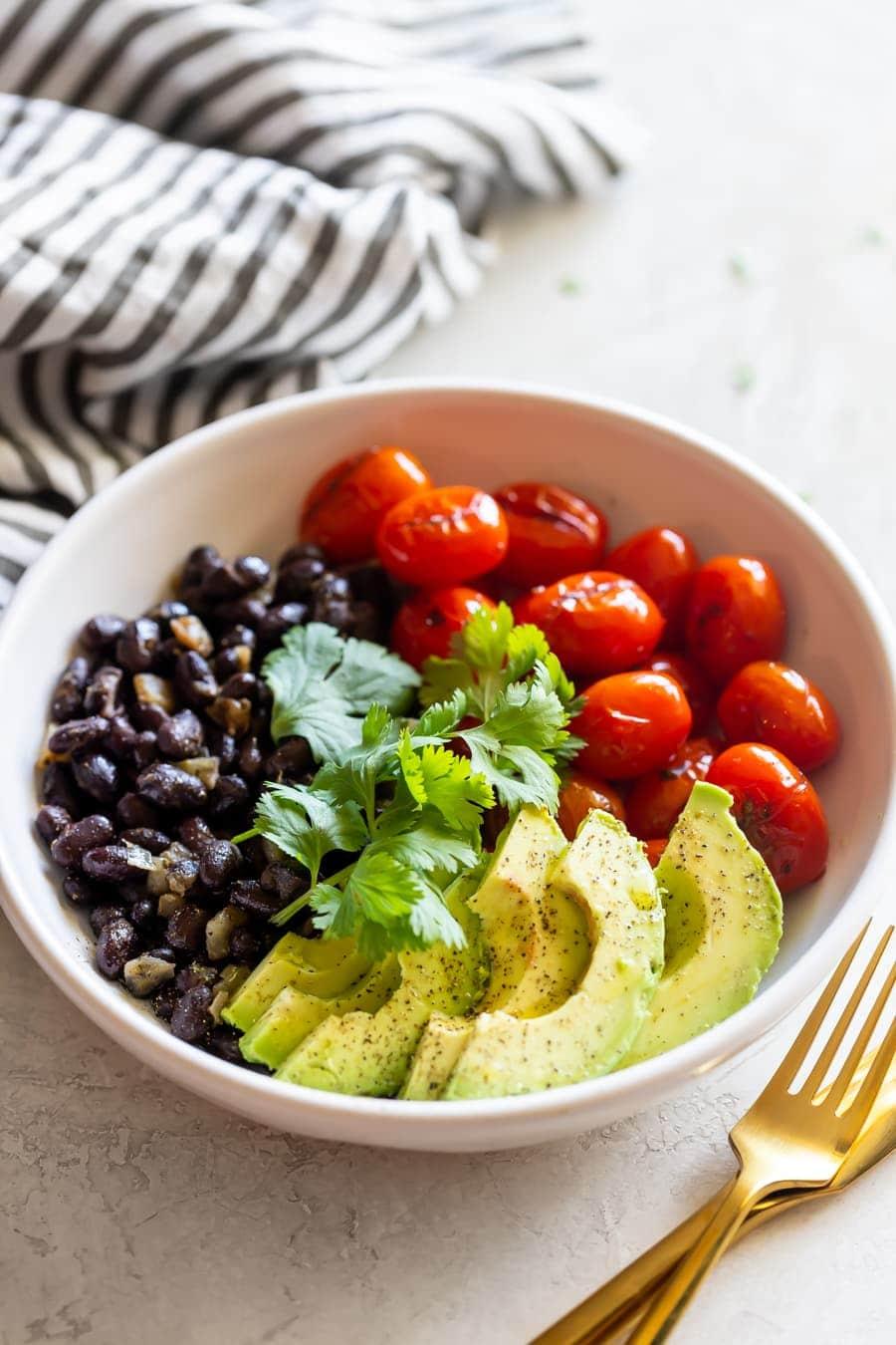 Blistered Tomato, Avocado & Black Bean Salad