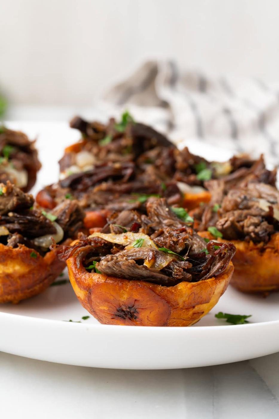 Tostones Rellenos (Cuban Stuffed Plantain Cups)
