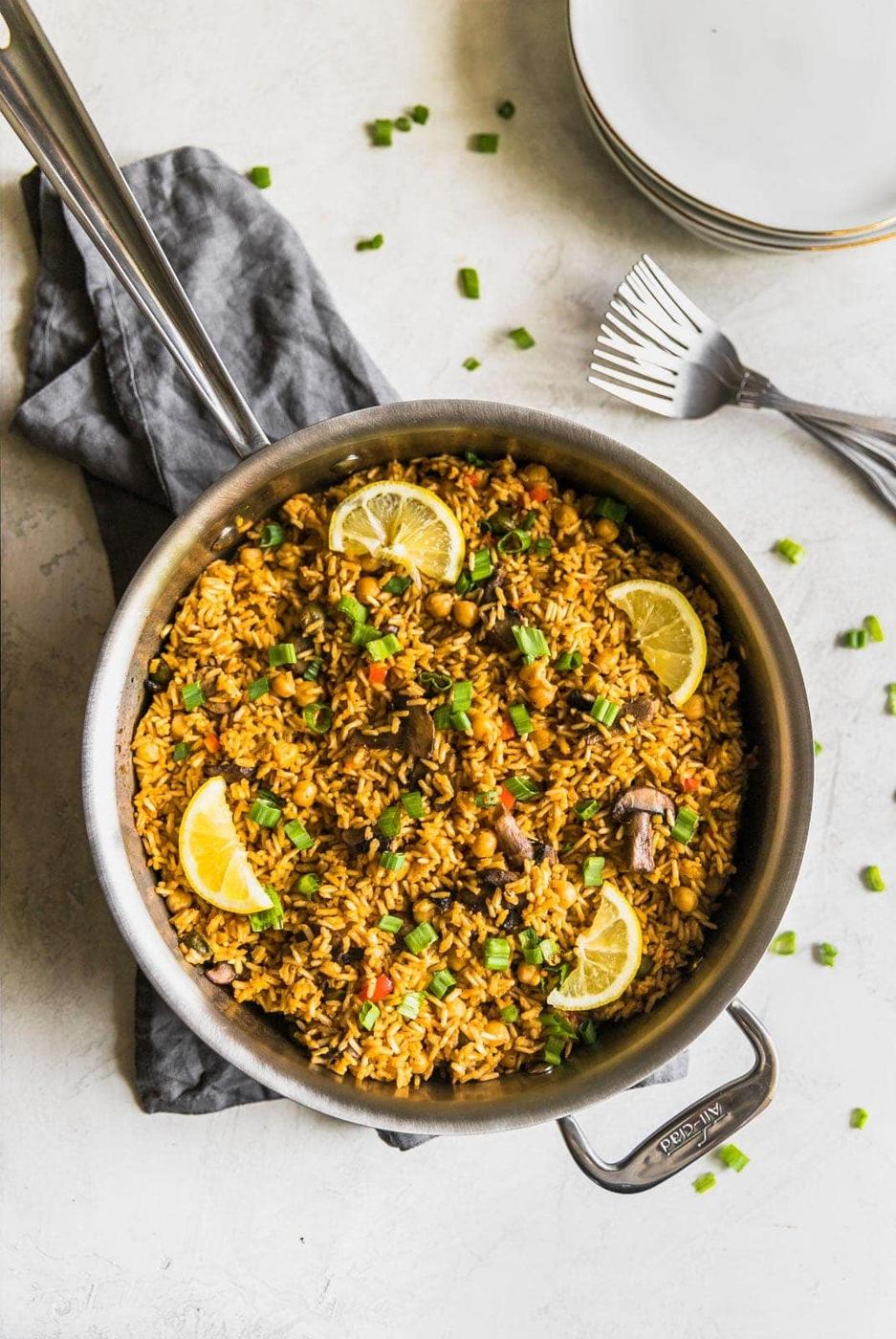 One-Pan Quick + Easy Vegetarian Paella