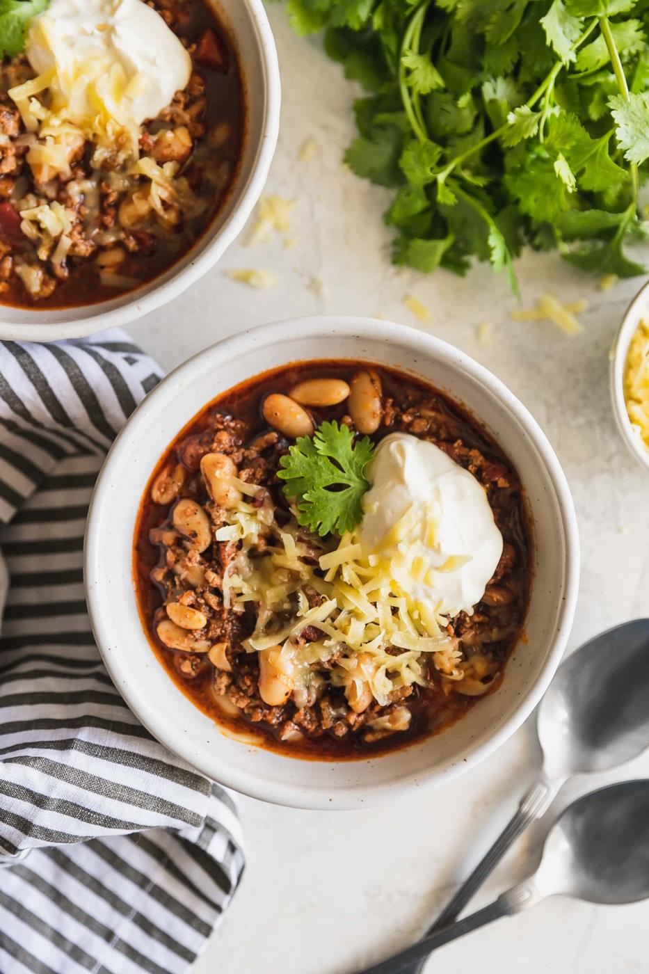 35-Minute White Bean Turkey Chorizo Chili