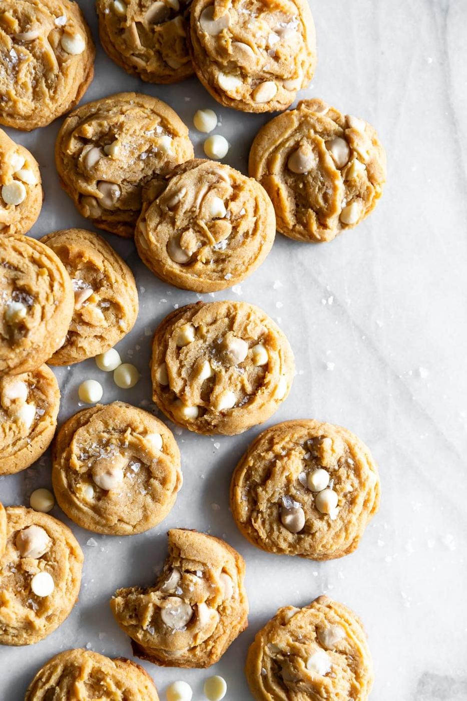 Salted Caramel White Chocolate Chip Cookies