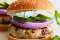 Vibrant Mediterranean Burger with Zesty Tzatziki