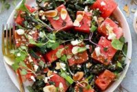 Grilled Kale and Watermelon Summer Salad