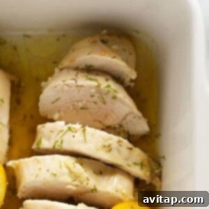 lemon chicken in baking dish.