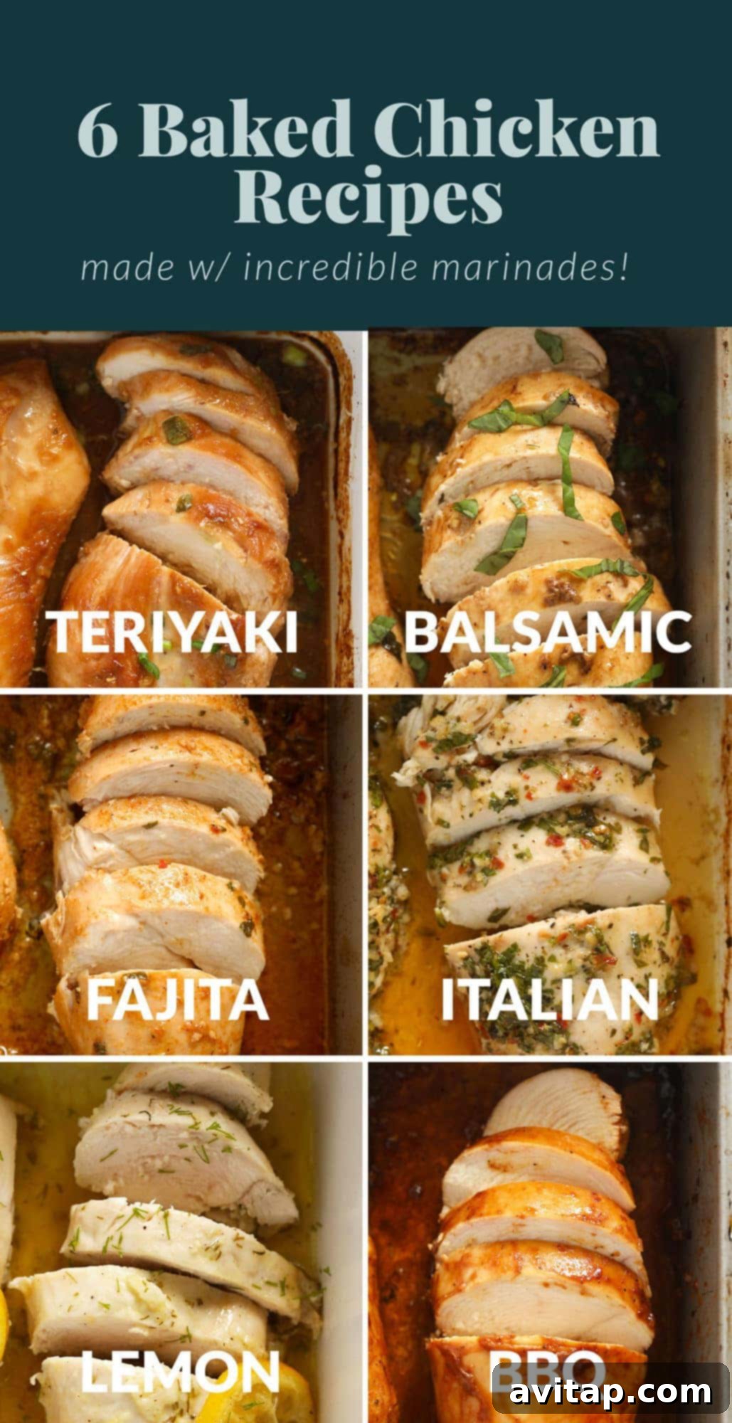 6 baked chicken breasts.