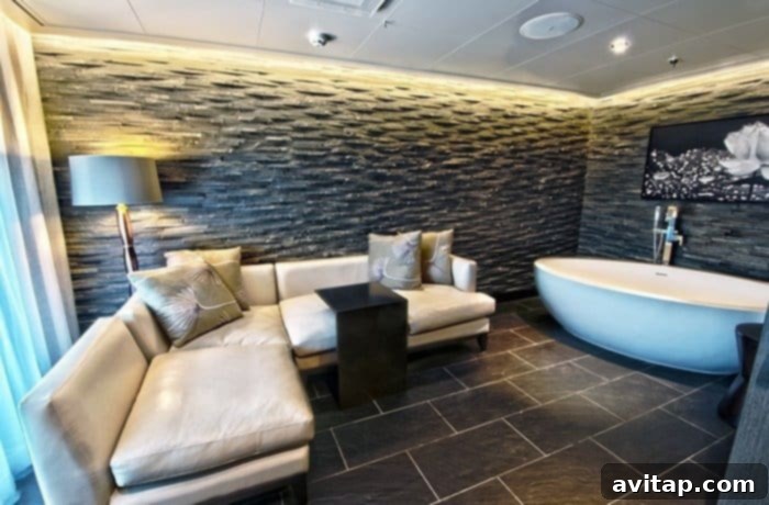The luxurious Lotus Spa on Princess Cruises' Regal Princess ship, showcasing serene massage rooms and relaxation areas.