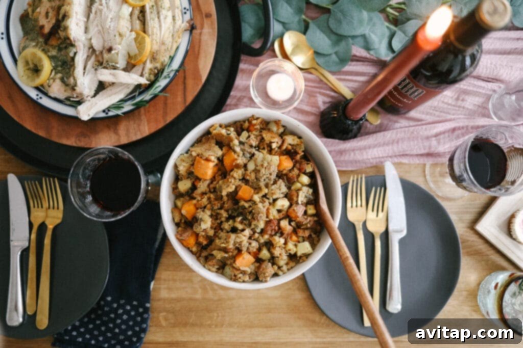 stuffing in bowl