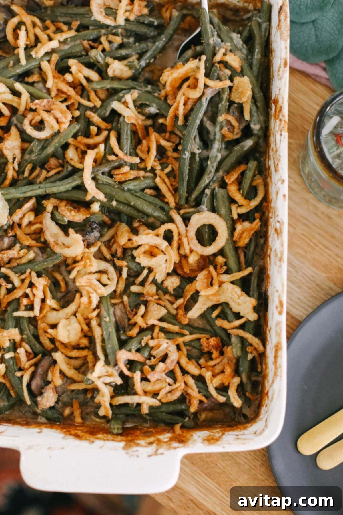 green bean casserole on table