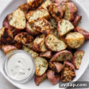 Roasted red potatoes in a bowl