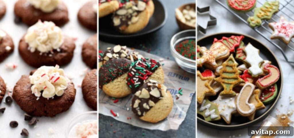 Assortment of healthy Christmas cookies beautifully arranged on a plate.