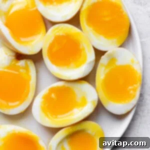 Ramen eggs on a plate, ready to be served