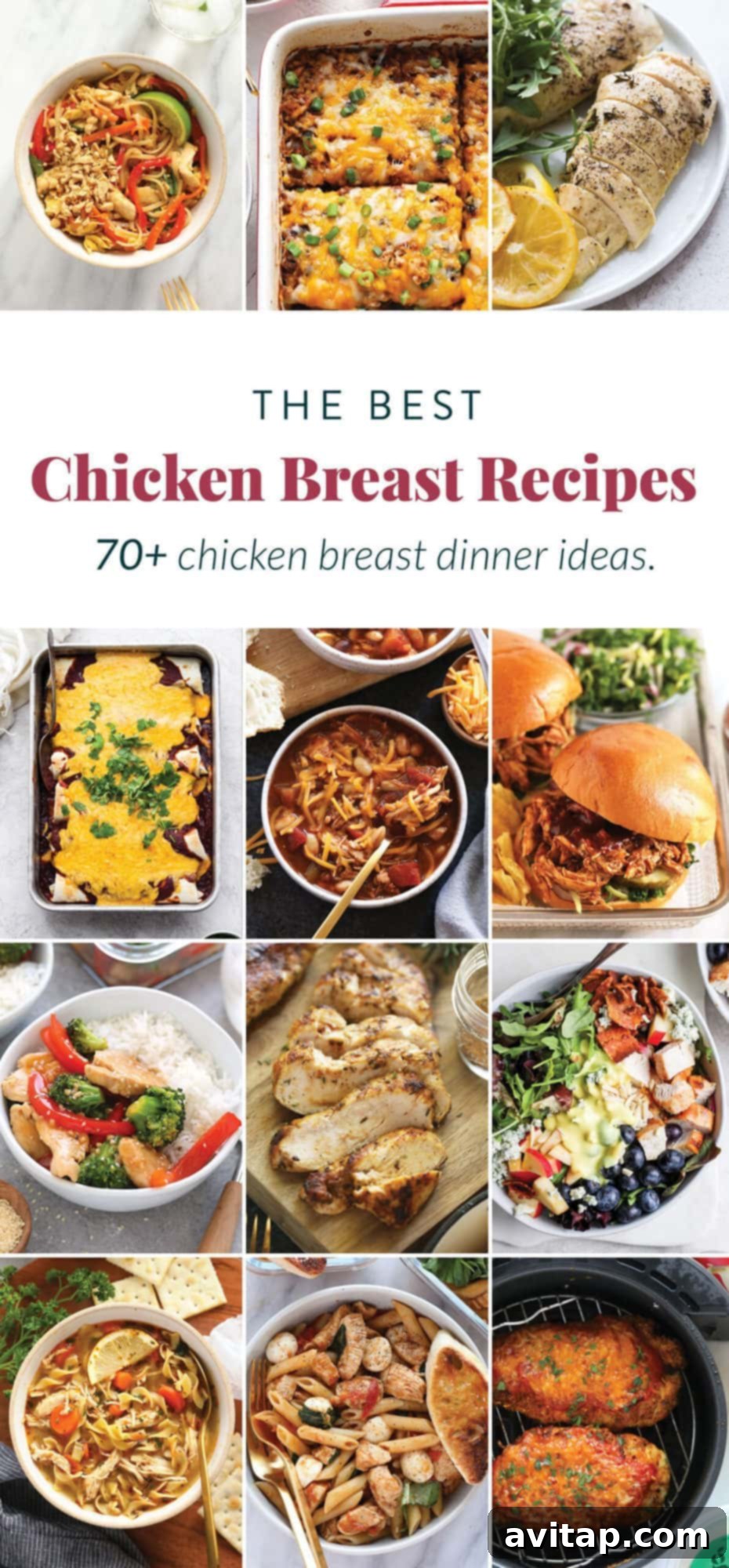 A beautifully cooked chicken breast dish, inviting you to discover easy and versatile recipes.