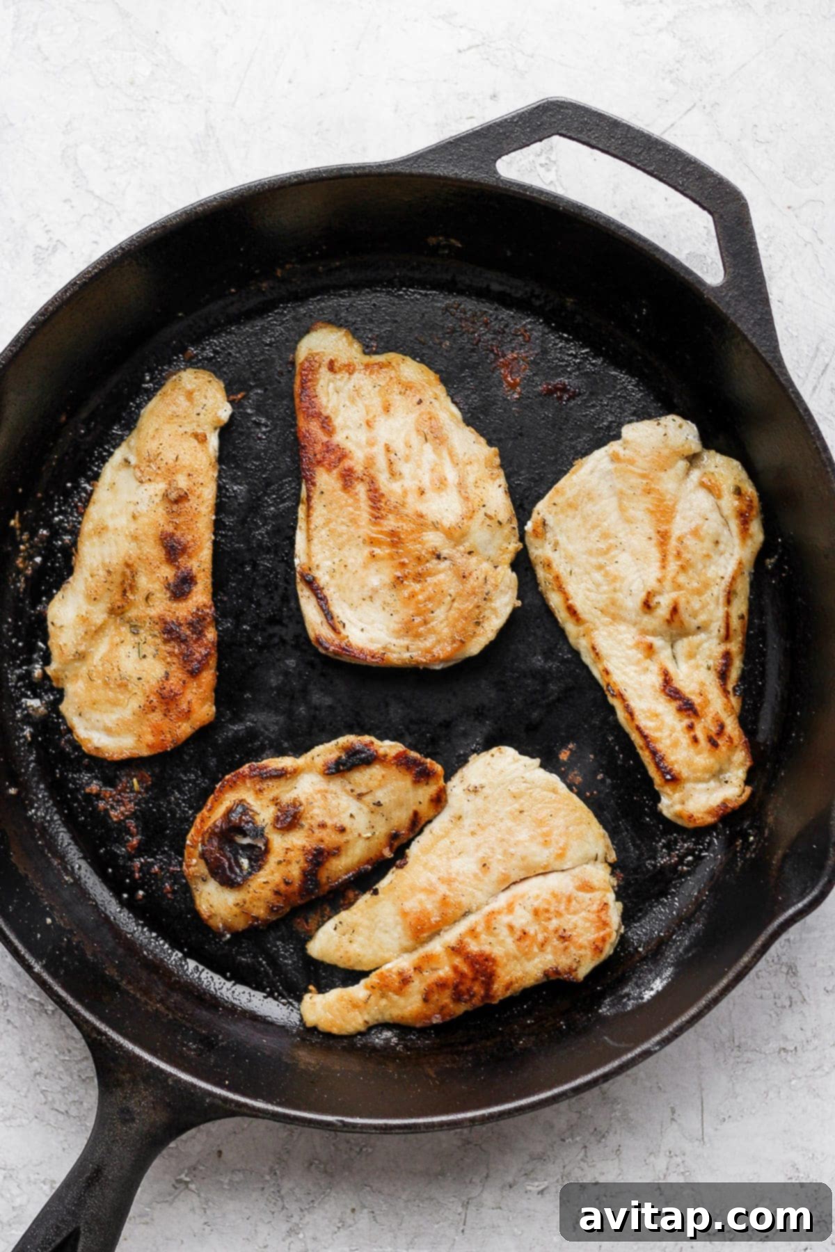 A collection of ingredients and dishes for stovetop chicken breast recipes, emphasizing quick preparation.