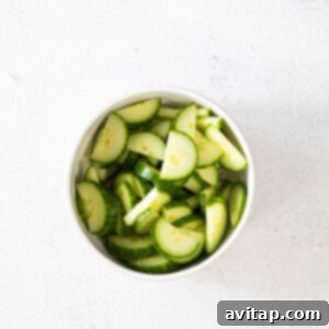 cucumbers in bowl.