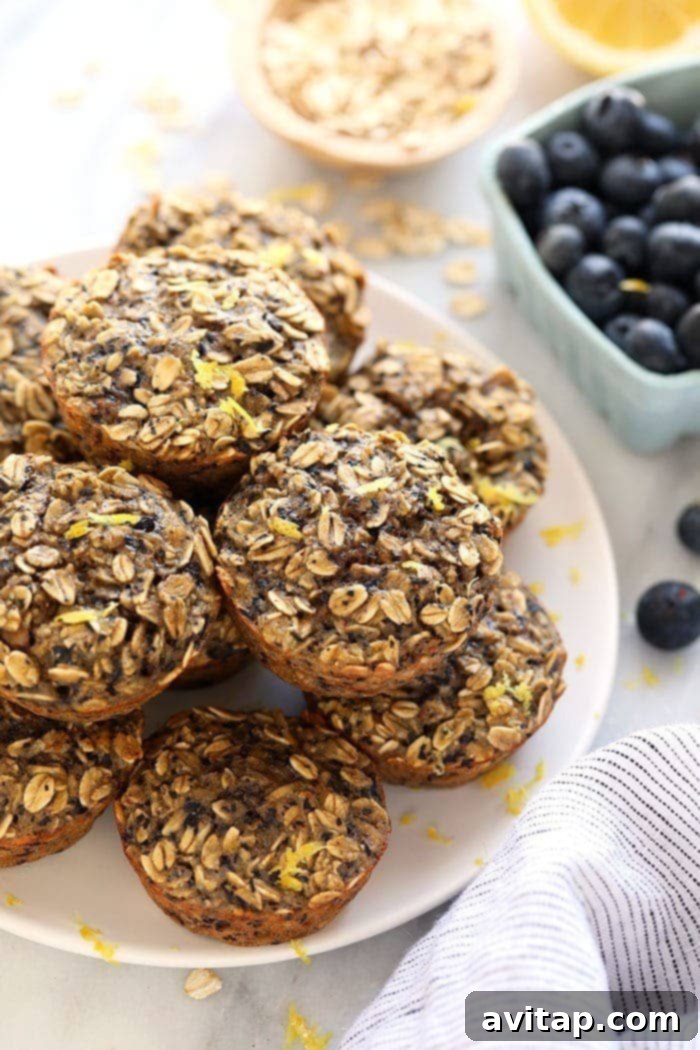 baked oatmeal muffin cups on plate